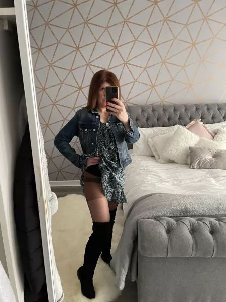 Who else loves thigh high boots with pantyhose and a short dress ๐
