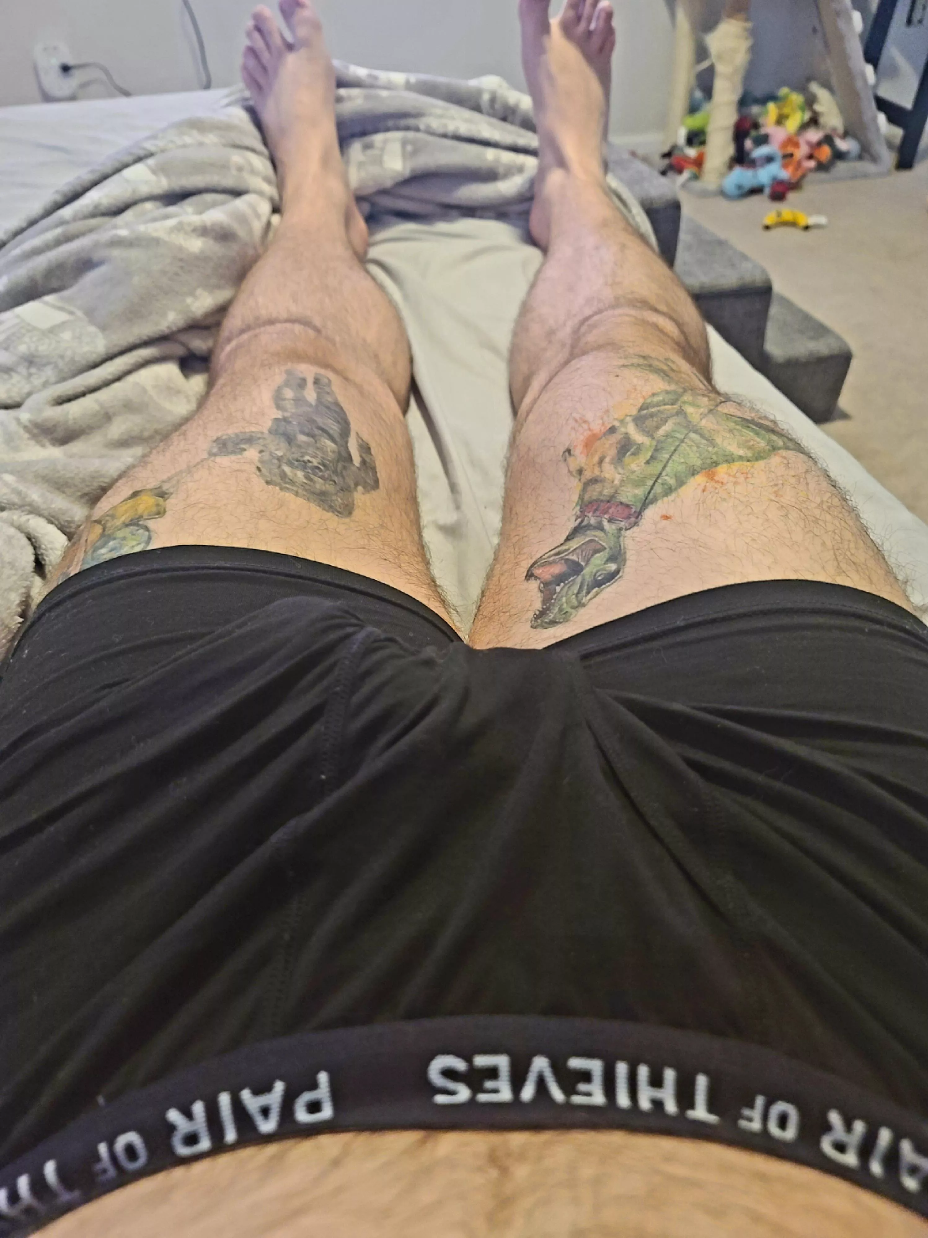 Who likes thigh tattoos? 🦖