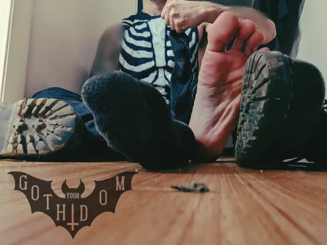 Who wants these sweaty socks that have been in my big goth boots all day?