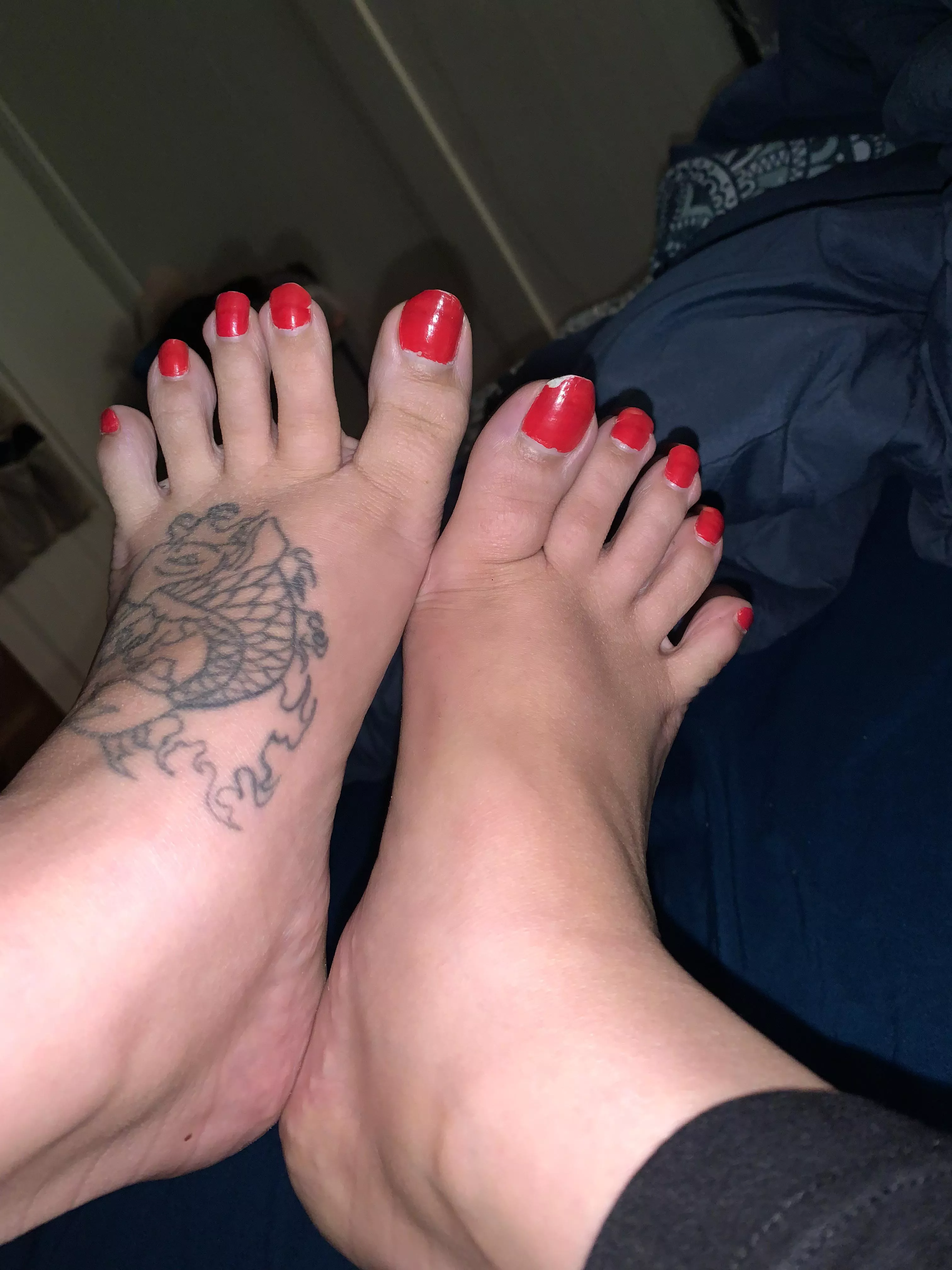 Whoβs gonna be a good boy and worship my red toes before theyβre gone Whoβs gonna be a good boy and worship my red toes before theyβre gone