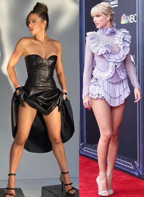 Whose legs get you off easier: Taylor Swift or Hailee Steinfeld Whose legs get you off easier: Taylor Swift or Hailee Steinfeld