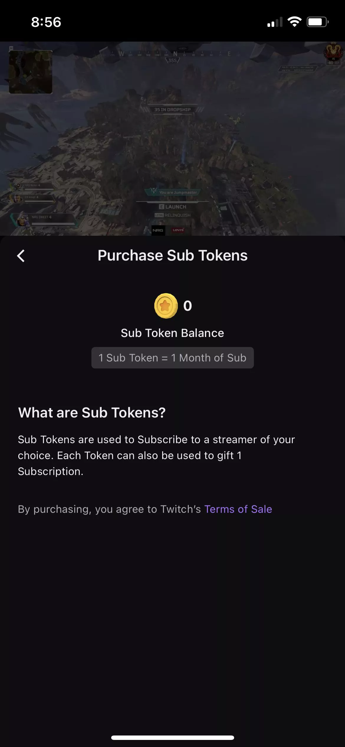 Why aren’t they any tokens to buy in the iOS app?Anyone can help?