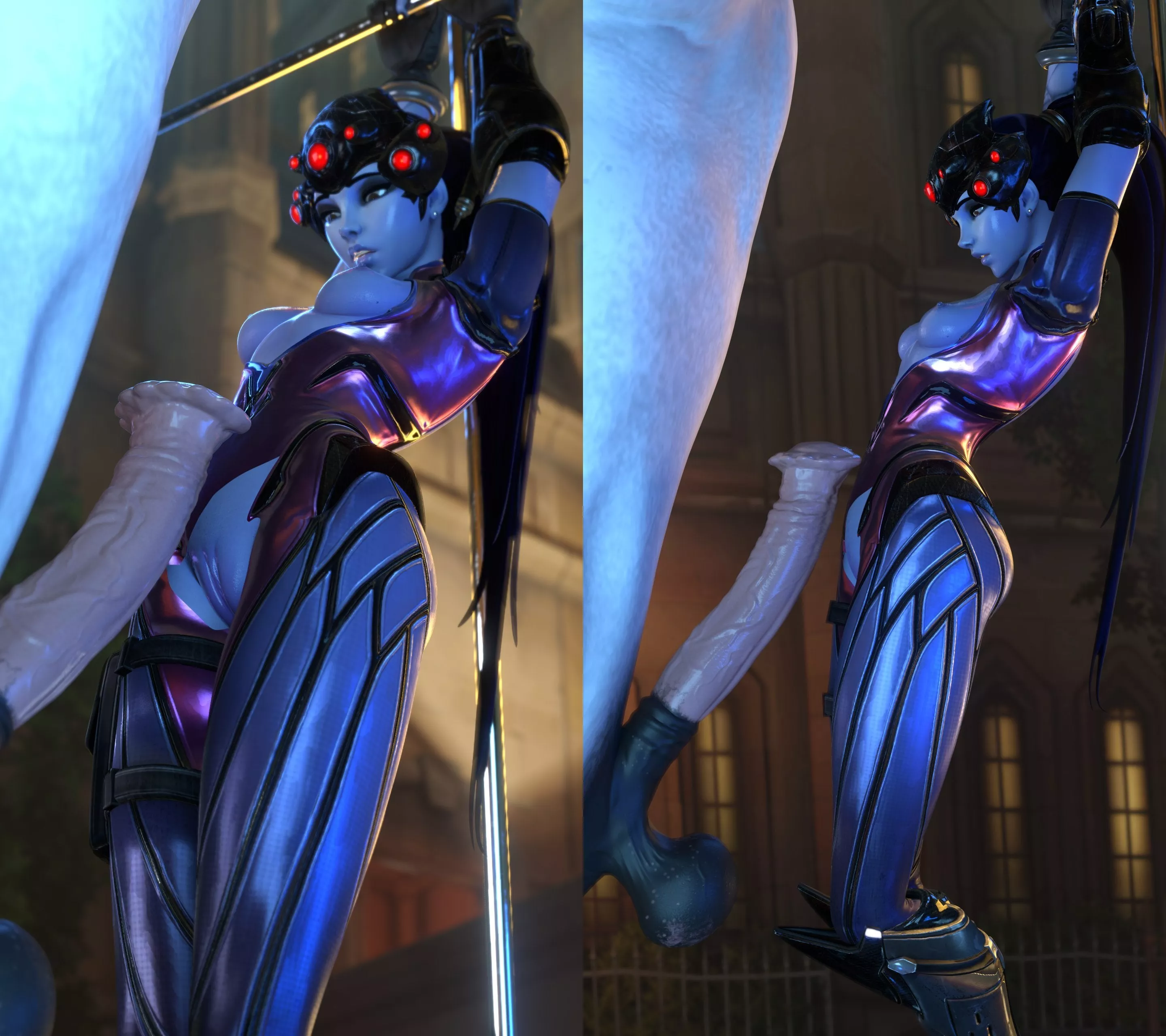 Widowmaker making a new friend happy (TheBartender) [Overwatch]