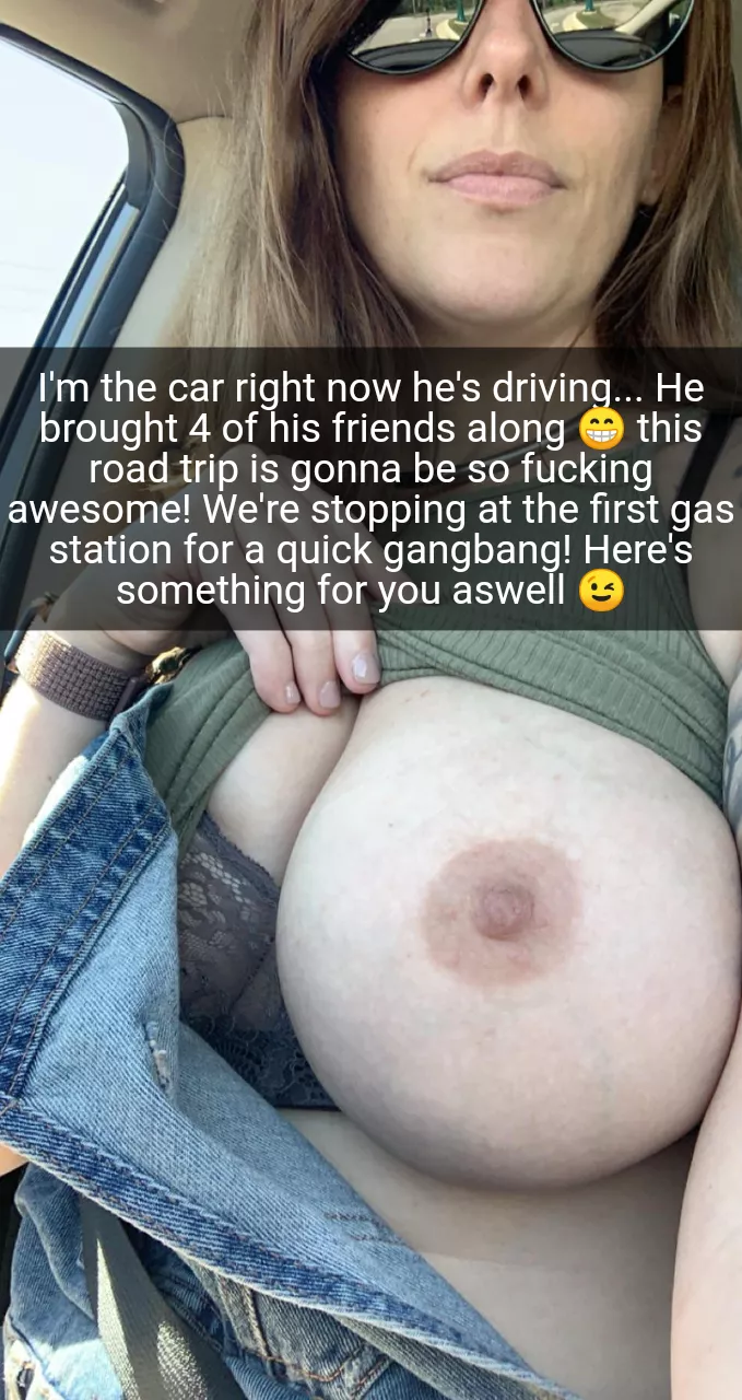 car trip nude wife