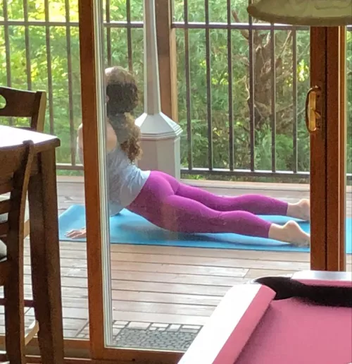 Wife in her yoga pants