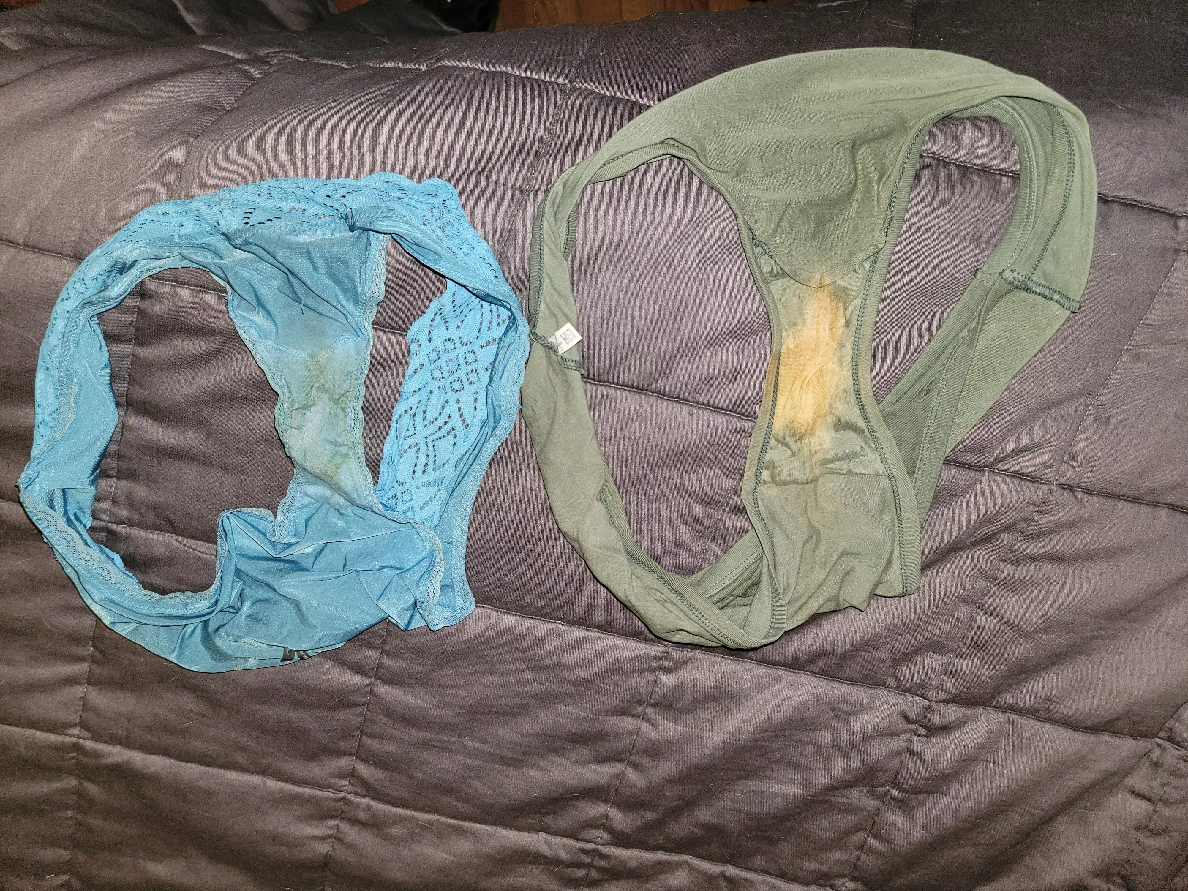 Wife's 3 day wear (blue) and 2 day wear (green) - Both very aromatic