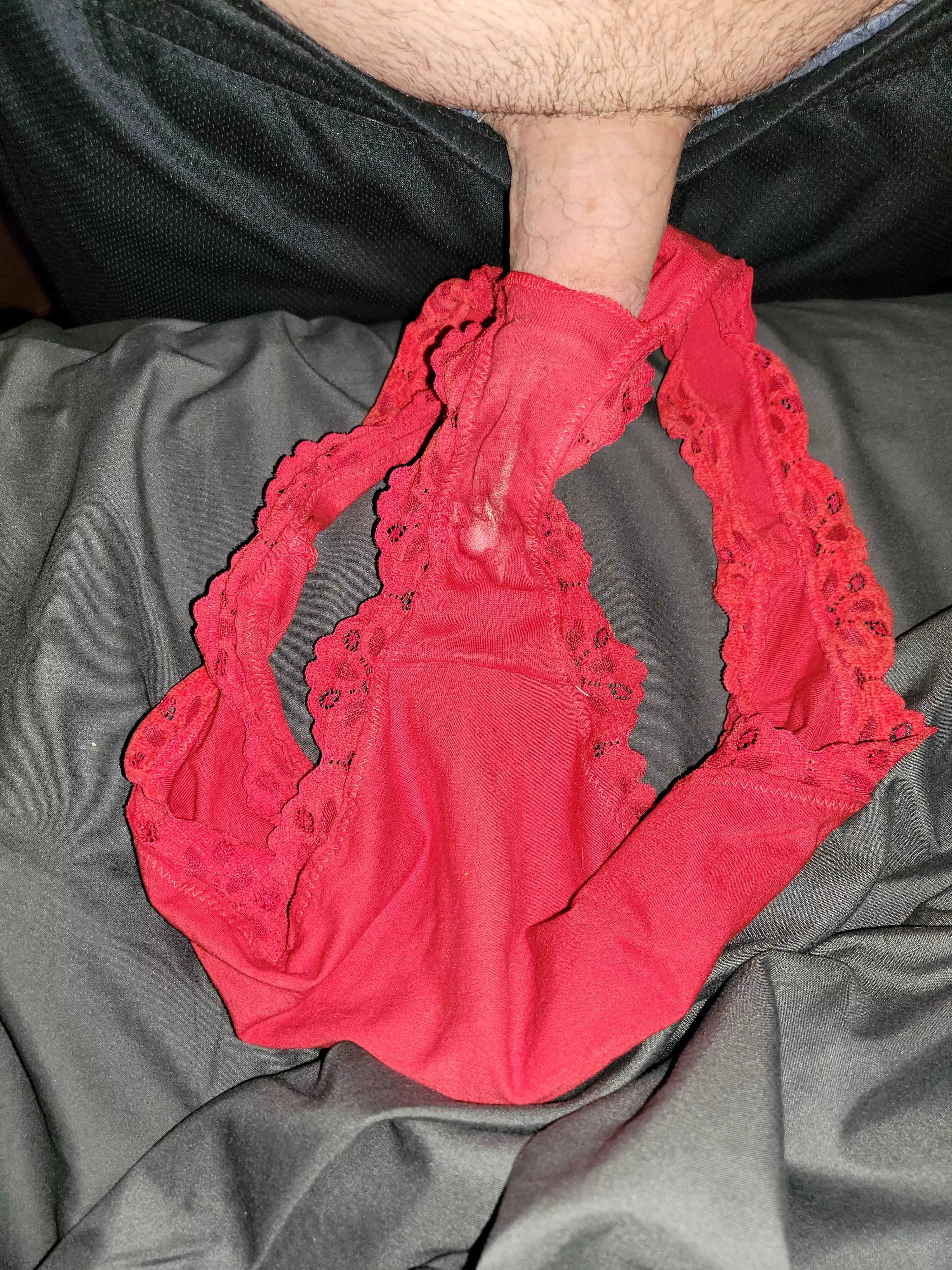 Wifes new panties she wore just once and she left a mess