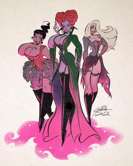Winifred, Sarah, and Mary Sanderson Pin-Up (Sveta Shubina) [Hocus Pocus]