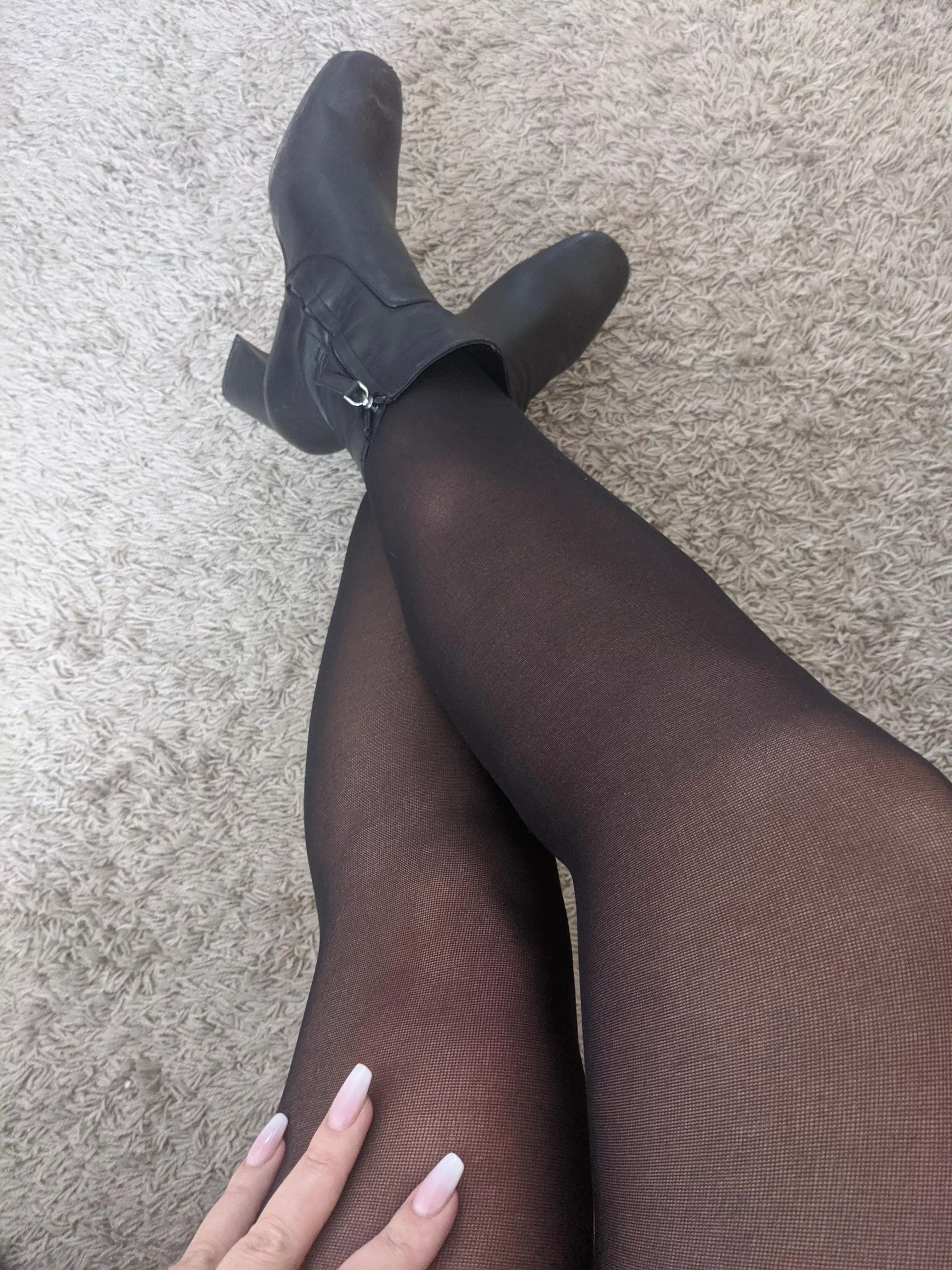 Winter means boots and pantyhose Winter means boots and pantyhose
