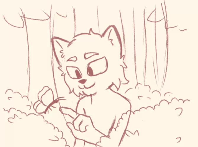 Wip Cat And Butterfly (by me)