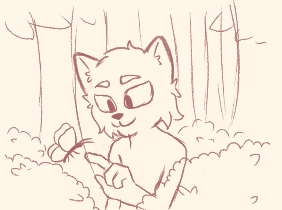 Wip Cat And Butterfly (by me)