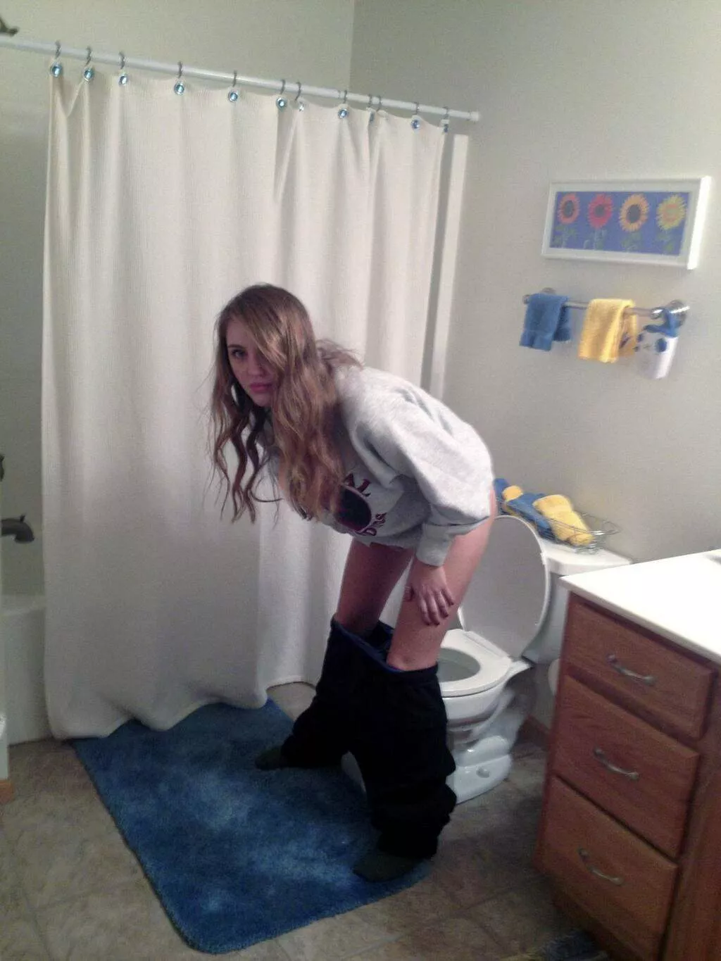 Wiping while standing Wiping while standing