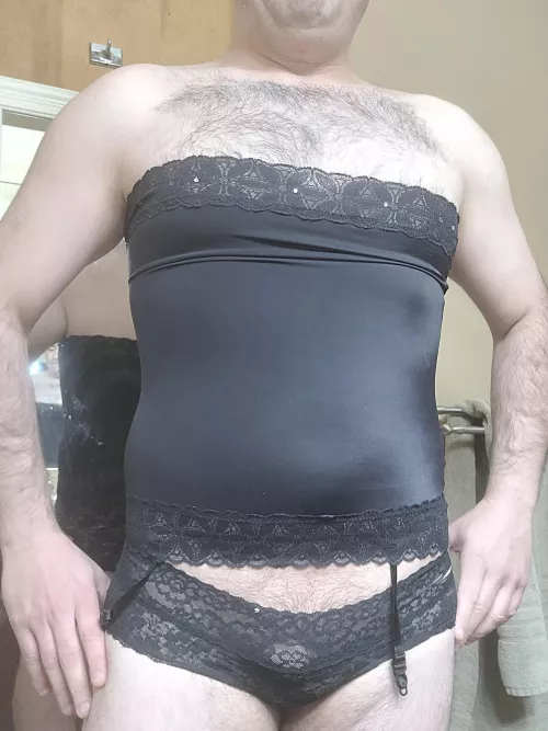 With my wife's worn panties and her top used yesterday night