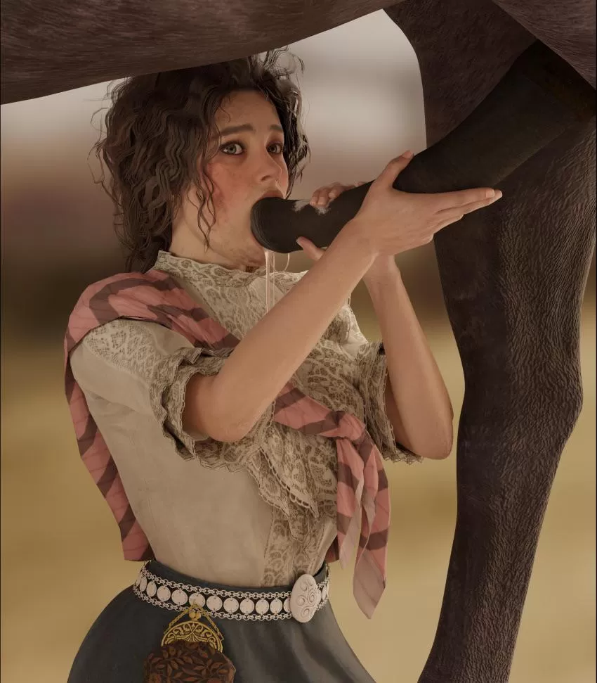 With no mares around, she had to relieve a little pent-up stress of one of the farm horses... (Emberstock) With no mares around, she had to relieve a little pent-up stress of one of the farm horses... (Emberstock)