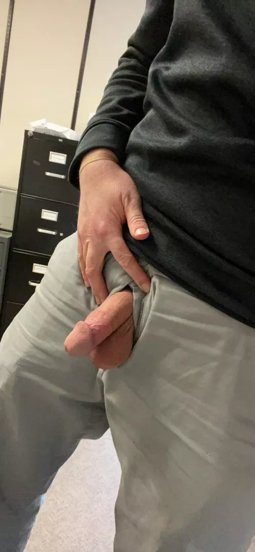 Work is better with your cock and balls out