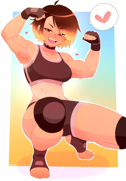 Workin' up a sweat with muscle GF (NonaMoth)