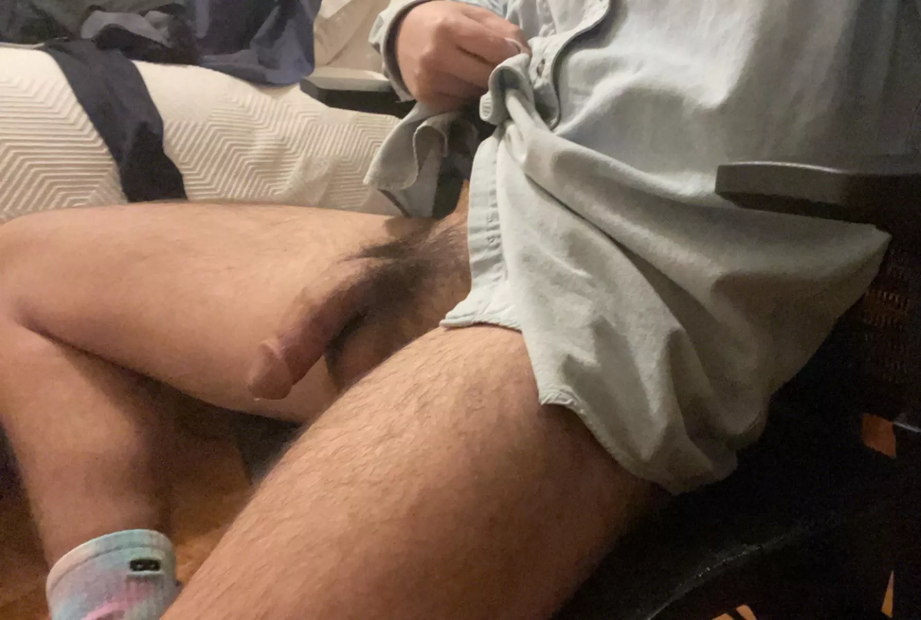 Working from home, hanging warm and heavy at my desk.