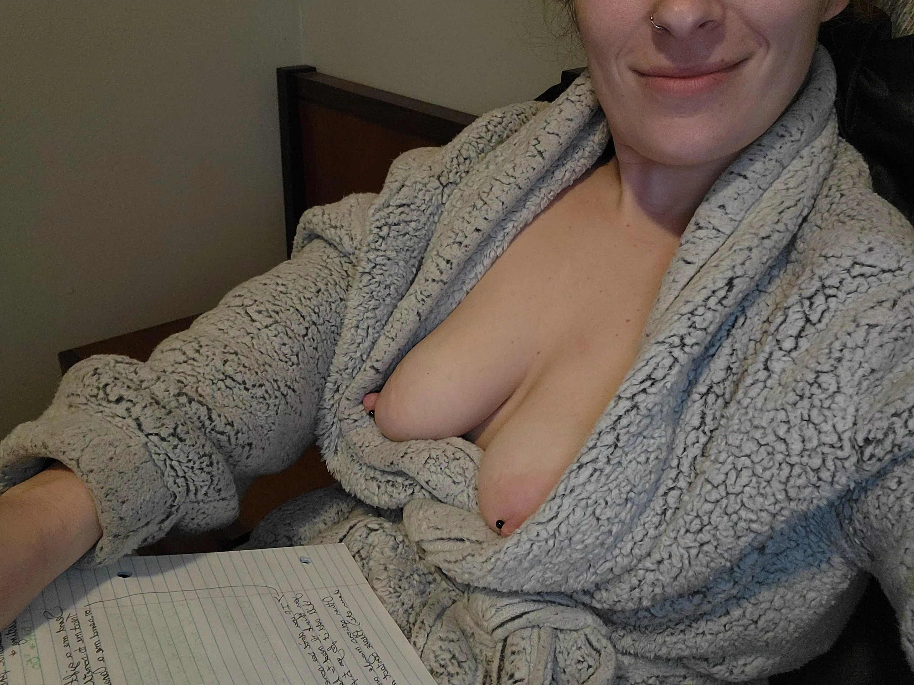 Working with my tits out