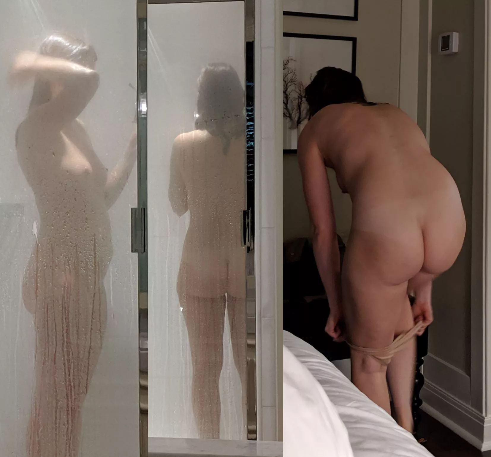 Would you fuck my wife in the hotel shower? Would you fuck my wife in the hotel shower?