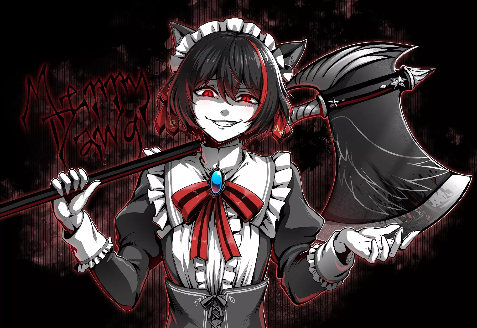 Кошка яндере. Аниме Яндере горничная. Yandere Maid. Merrydawg.