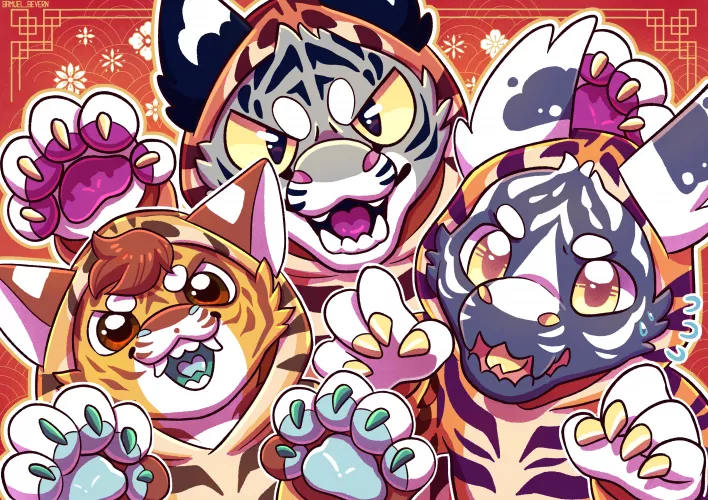 🐯Year of the tiger🐯 Gimme your biggest rawr!! (art by me @SevernSamuel on twitter)