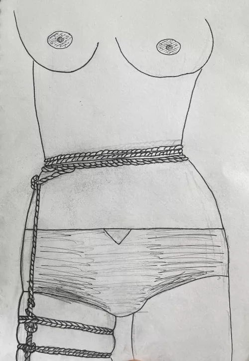 Yesterday our rope studio did a figure drawing class! Here’s one of my inked sketches