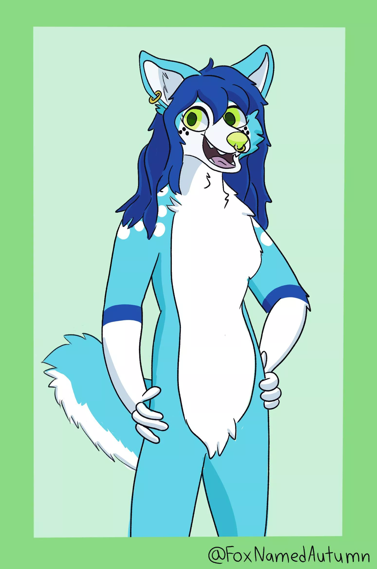 Yet another blue dog? (Fanart for @BlueFolf, by me @FoxNamedAutumn on twitter)