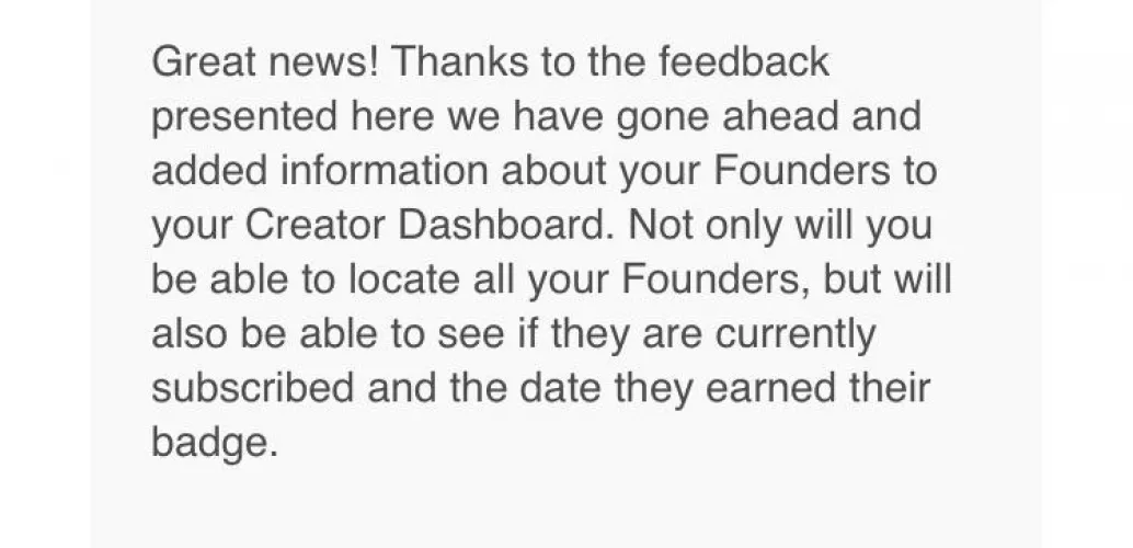 You can see a list of Founders now, thought id share :)