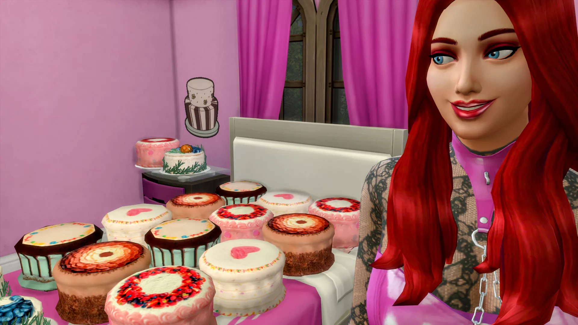 You follow Sarah into her room only to find that her bed is covered in cakes. What do you do? You follow Sarah into her room only to find that her bed is covered in cakes. What do you do?