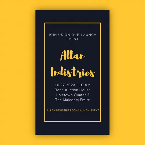You have been Invited to Allan Industries' largest launch event. Today we will be launching our revolutionary new product, the name of which has not been revealed to the public. (rp with u/FunRpGirl)