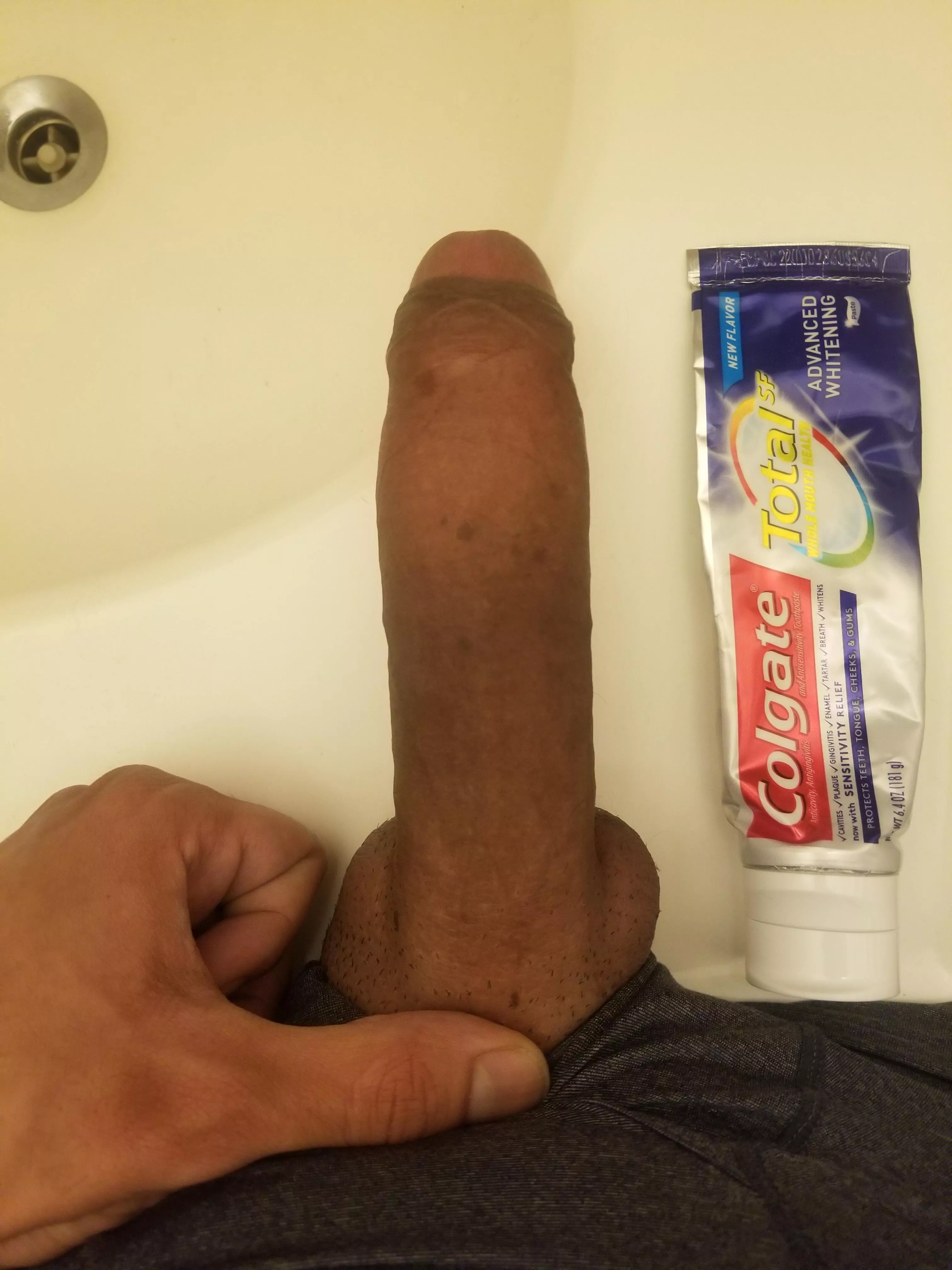 You should try brushing with my cock instead! You should try brushing with my cock instead!