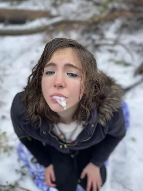 You try sucking cock in the middle of a snowstorm 🙈