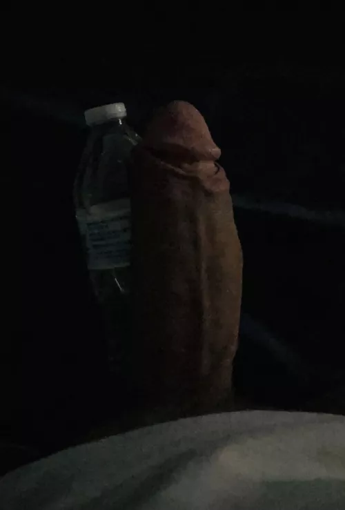 You wouldn’t know a water bottle was there if I didn’t move my cock out of the way