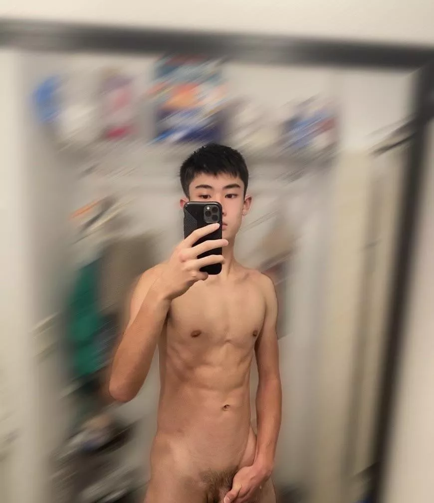 Young Asian boy Mirror selfie