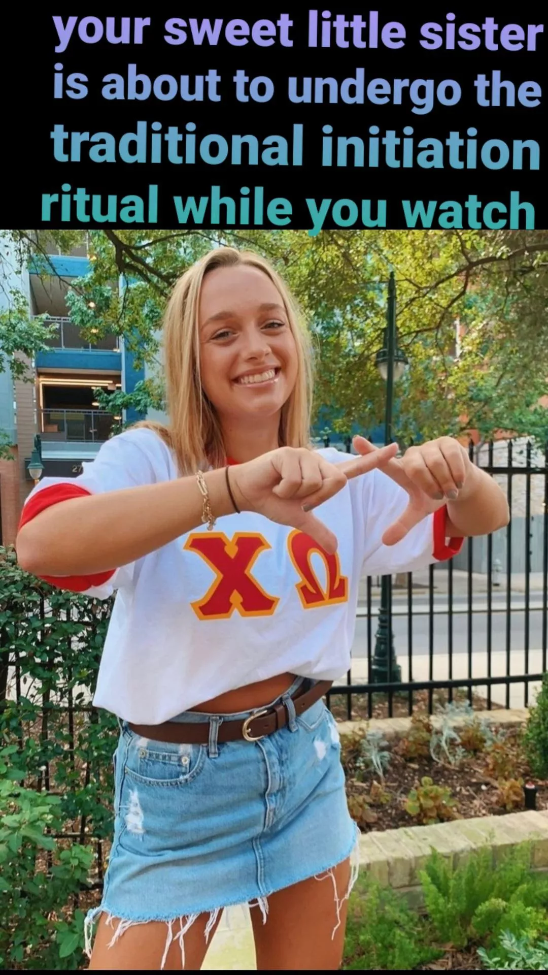 Your dick gets hard in anticipation of watching your sister be initiated...hard 😈