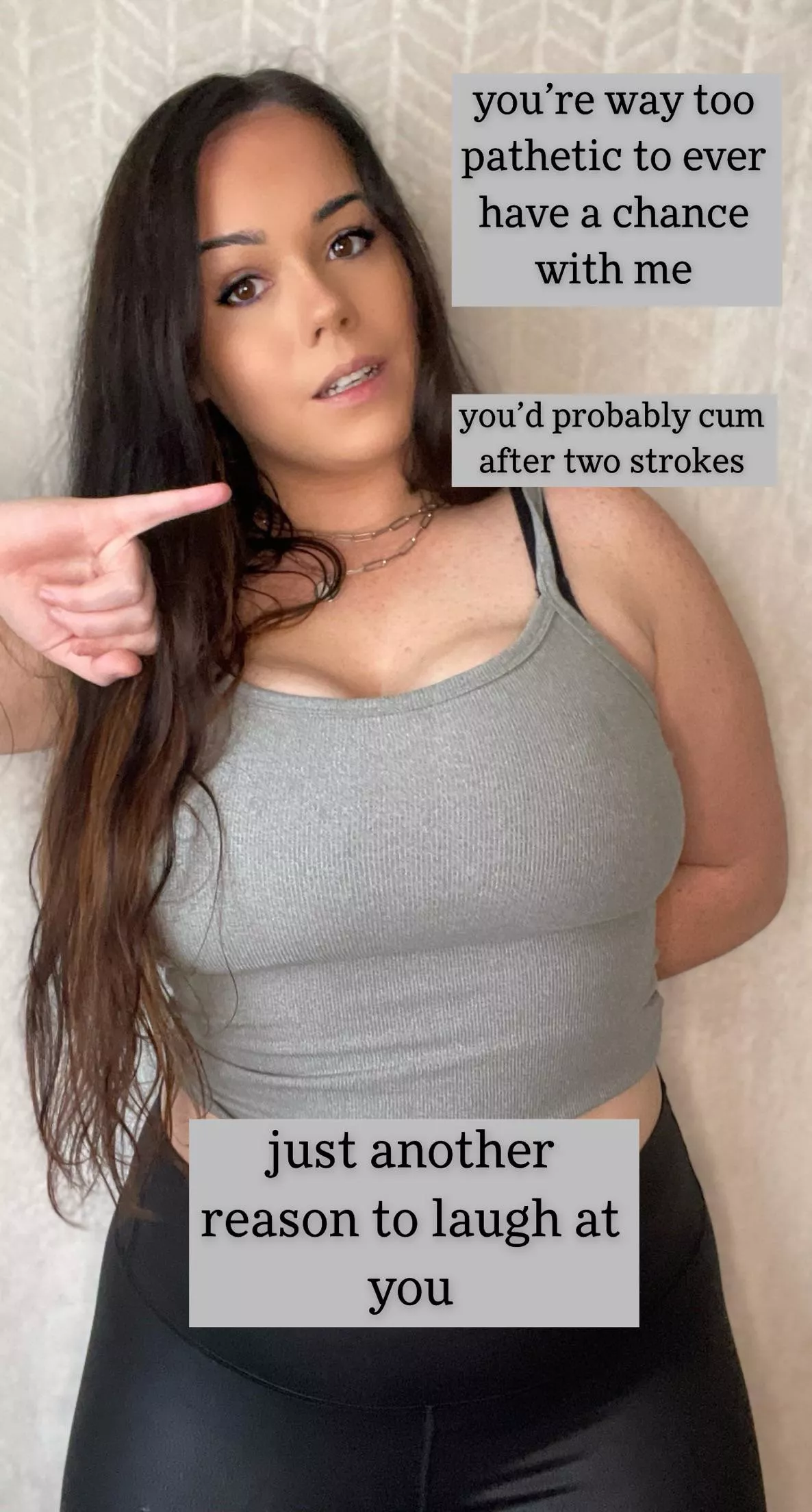 Your pathetic little dick wouldn’t last more than 2 minutes 😂 Your pathetic little dick wouldn’t last more than 2 minutes 😂
