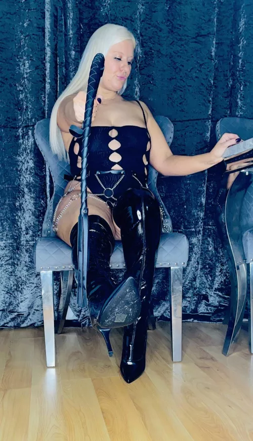 Your point of view right before you put your tongue to use licking my boots with your sissy ass in the air for whipping