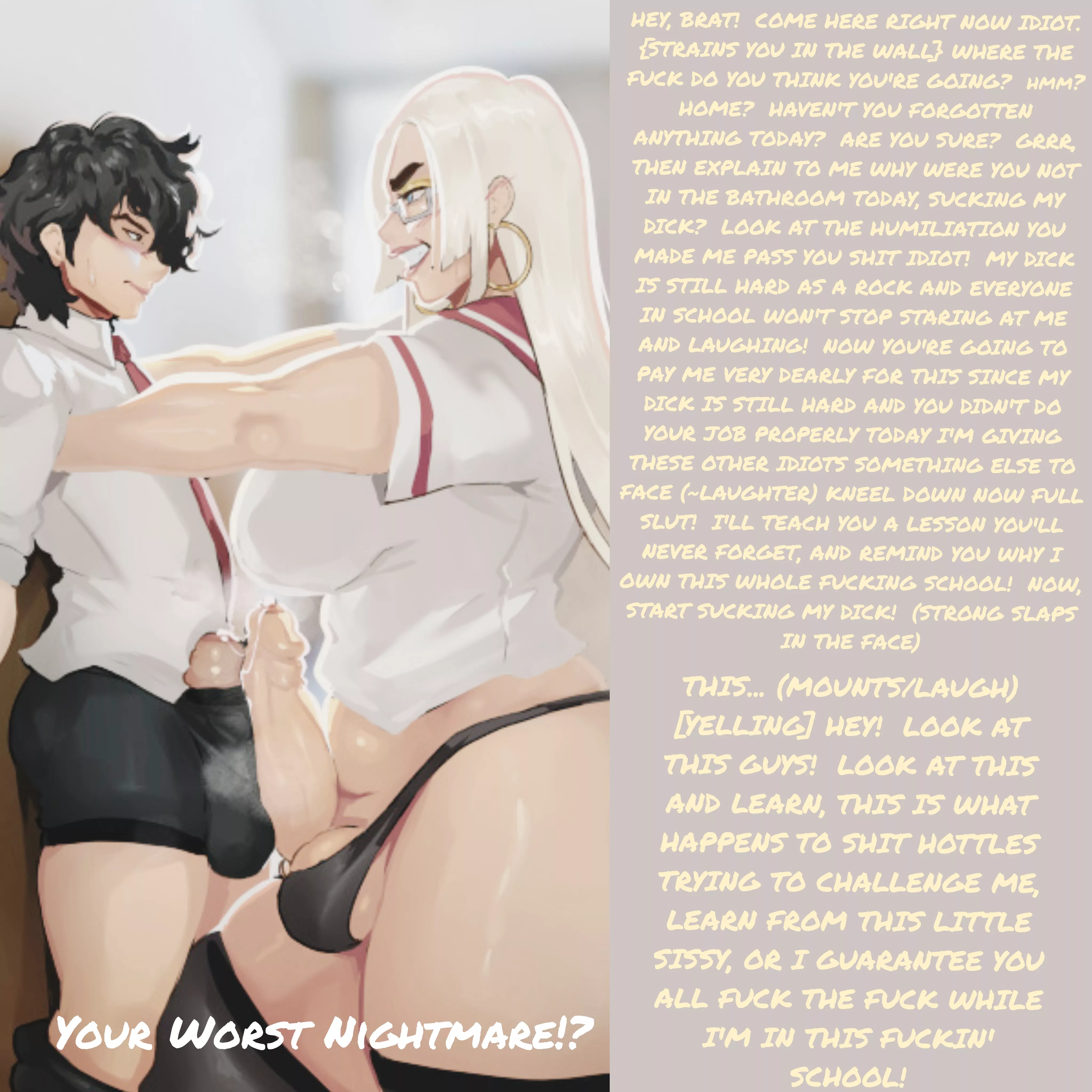 Your Worst NIGHTMARE! Or...maybe not. [Non-con][Futa On MALE][Futadom][Exhibitionism] [Futa Bully ] Artist: donaught