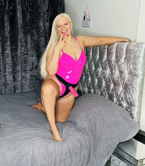 You’re gonna dress up like a pink shiny slut to match mistress, hold your ass open and let’s begin