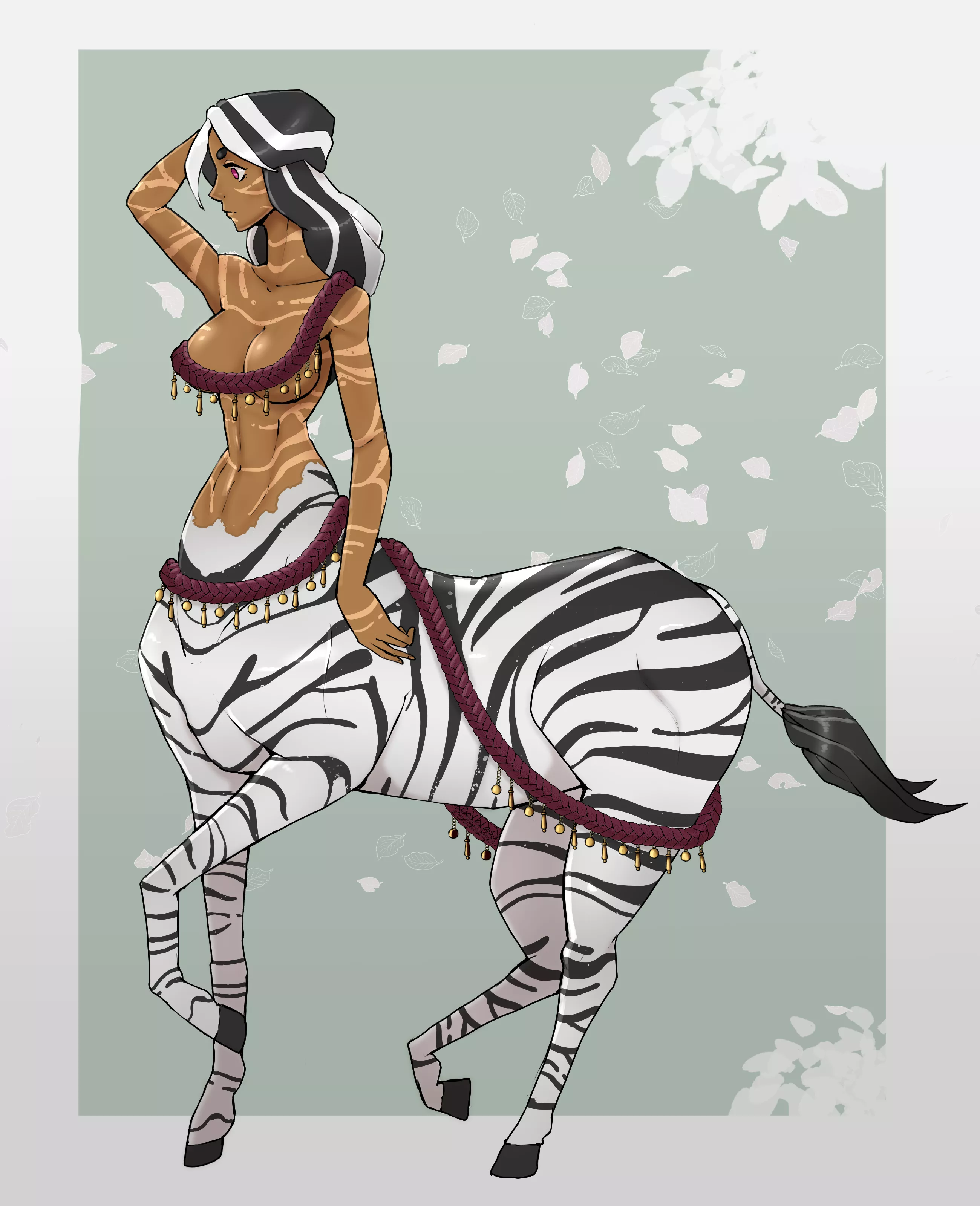 Zebra girl by Colbias on Twitter