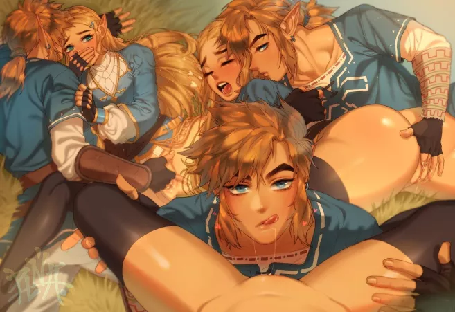 zelda and link having fun in the wild (nosugargummy) zelda and link having fun in the wild (nosugargummy)