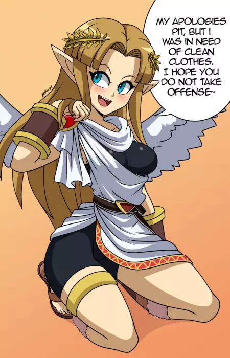 Zelda in Pit’s cloths Zelda in Pit’s cloths
